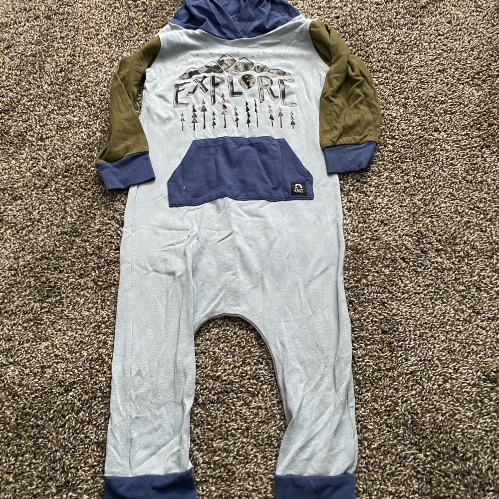 Rags to Raches Blue and Green Kids One Piece